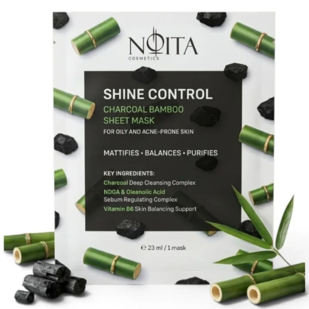 Бамбукова шийт маска за лице с активен въглен Shine Control NOITA