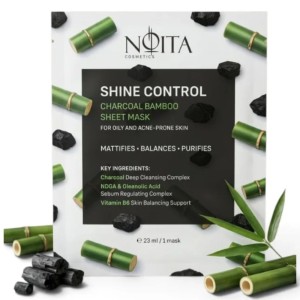 Bamboo sheet mask for face with active charcoal Shine Control NOITA
